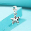 Summer Orchid Palm Tree Tropical Starfish Dangle charms 925 sterling silver enamel parrot fit bracelet necklace pendant DIY