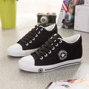 Summer Sneakers Wedges Canvas Shoes Women Casual Shoes Female Cute White Basket Stars Zapatos Mujer Trainers 5 cm Height tenis-black-4.5-JadeMoghul Inc.