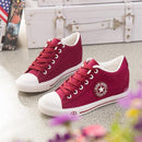 Summer Sneakers Wedges Canvas Shoes Women Casual Shoes Female Cute White Basket Stars Zapatos Mujer Trainers 5 cm Height tenis-red-4.5-JadeMoghul Inc.