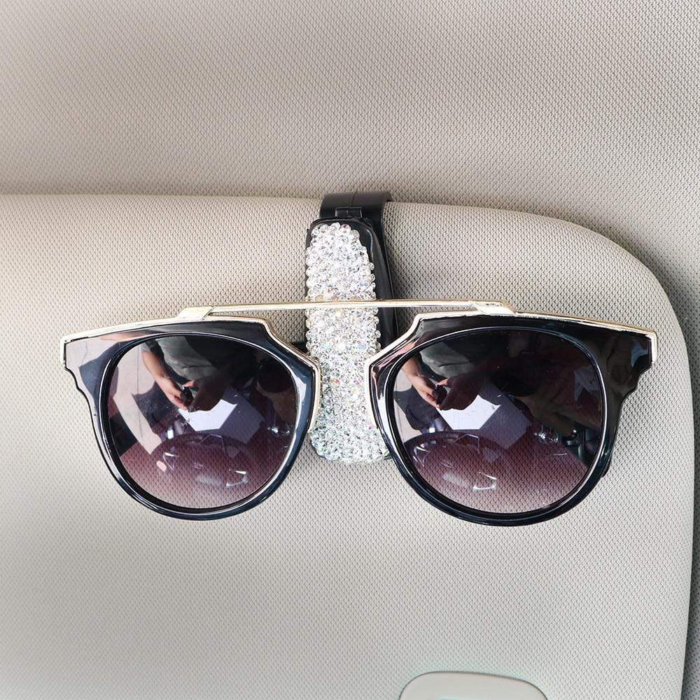 Sun Visor Glasses Cases Sunglasses Eyeglasses Holder Portable Auto Fas