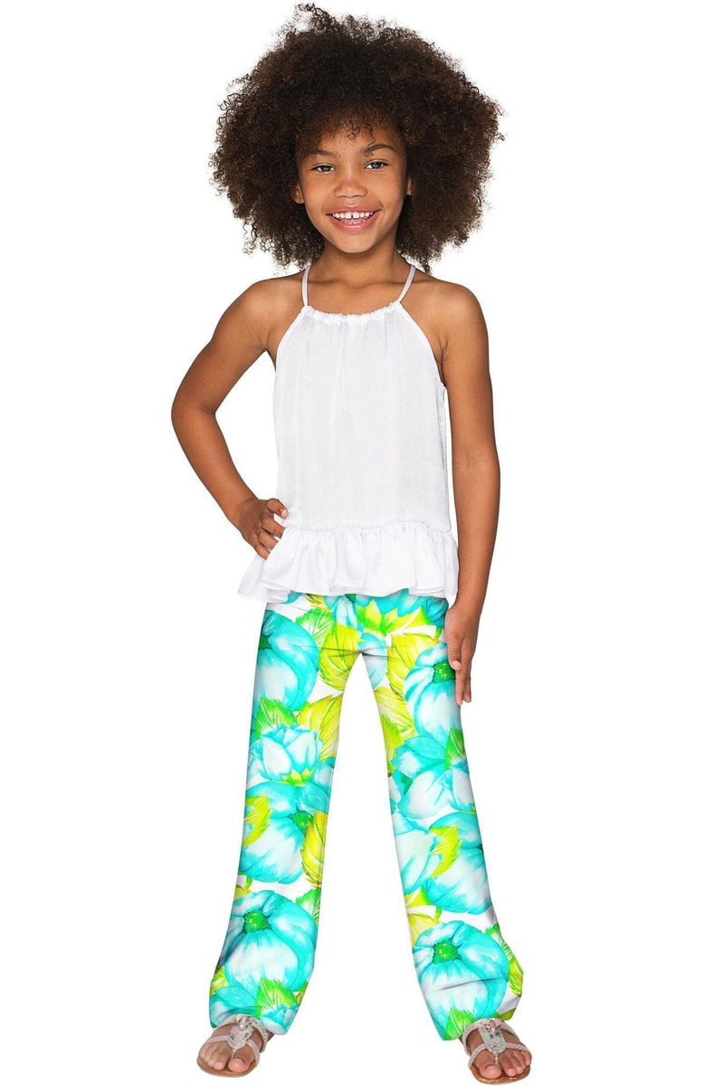 Sunny Day Amelia Summer Floral Fancy Palazzo Pant - Girls