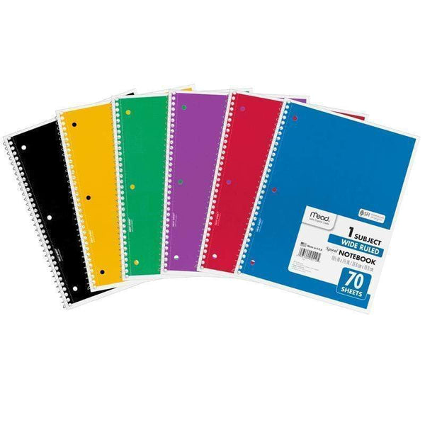 Supplies Notebook Spiral Single Subject 70 Ct MEAD PRODUCTS LLC