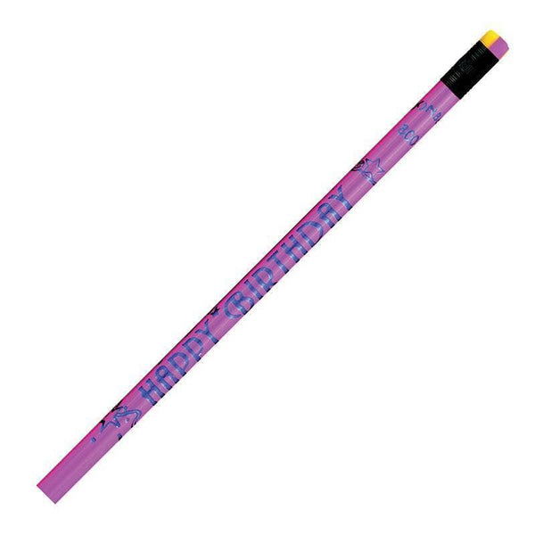 Supplies Pencils Neon Happy Birthday 12/Pk J.R. MOON PENCIL CO.