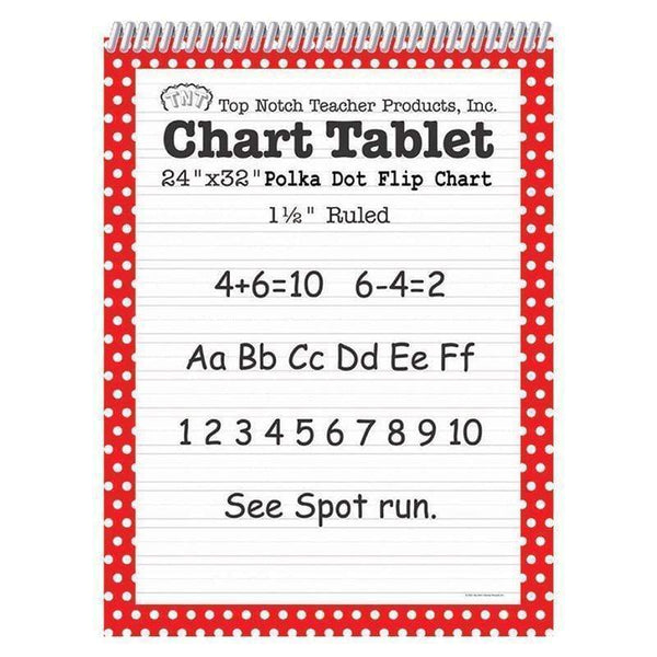 Supplies Polka Dot Chart Tablet Red 1.5 TOP NOTCH TEACHER PRODUCTS
