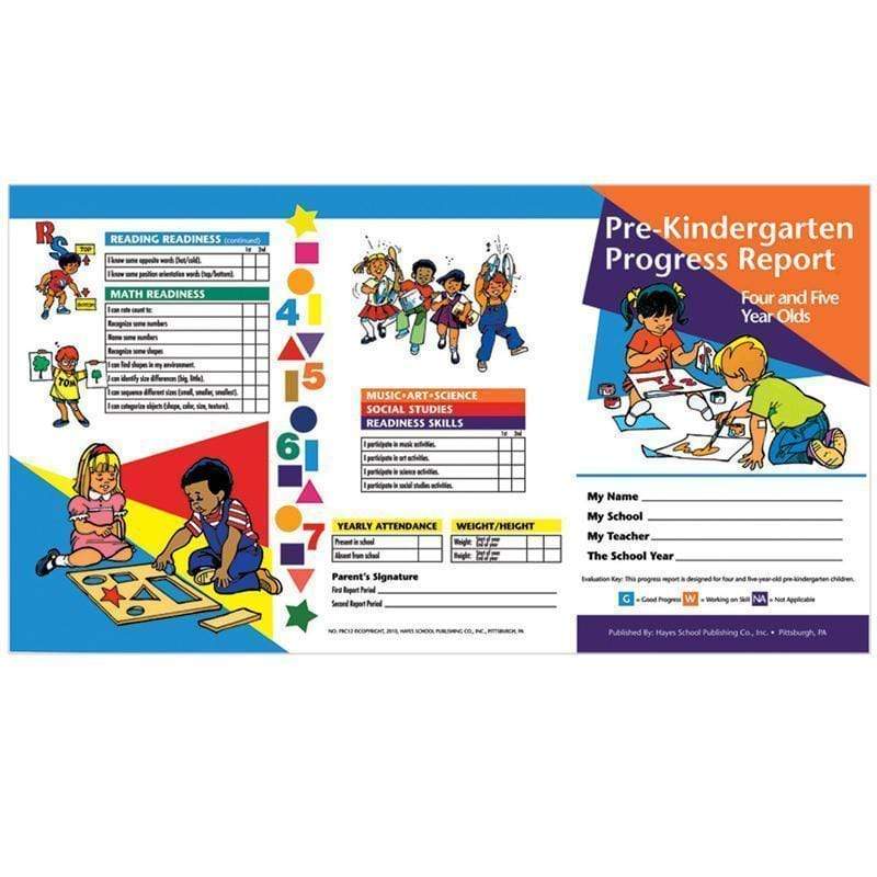 Supplies Pre Kindergarten Progress Report 10 FLIPSIDE