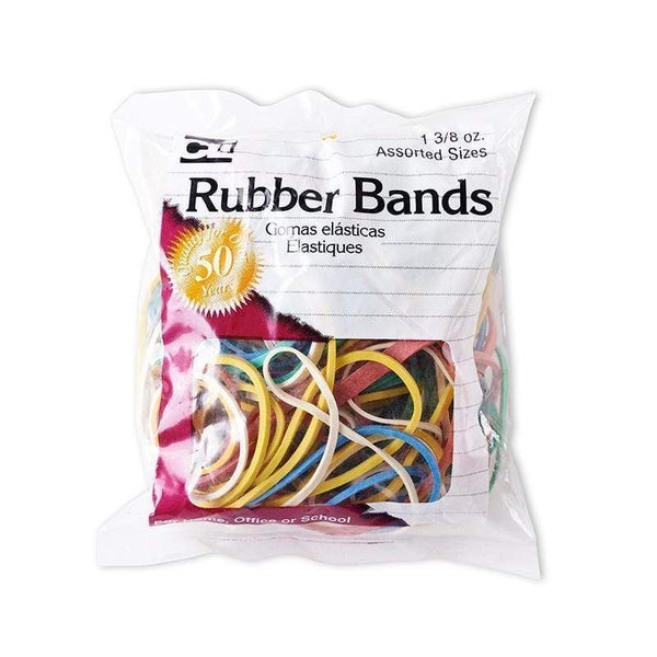 Supplies Rubber Bands Asst Colors 1 3/8 Oz CHARLES LEONARD