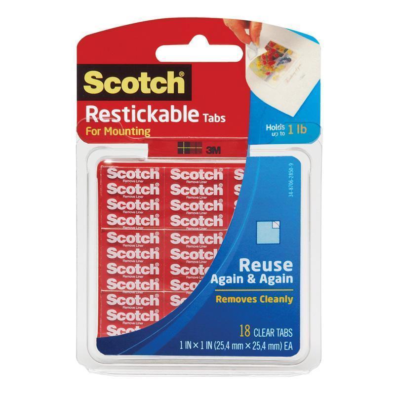 Supplies Scotch Restickable Tabs 1 X 1 In 18 3M COMPANY