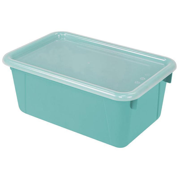 Supplies Small Cubby Bin With Cover Teal STOREX INDUSTRIES