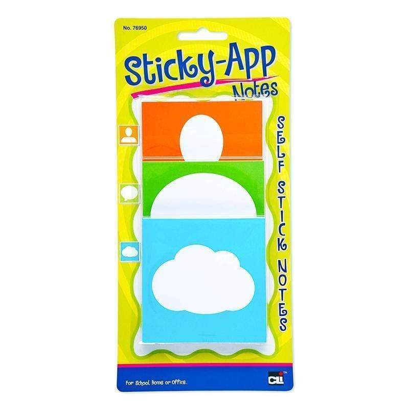 Supplies STICKY APP NOTES NEON 3 ASSORTED CHARLES LEONARD