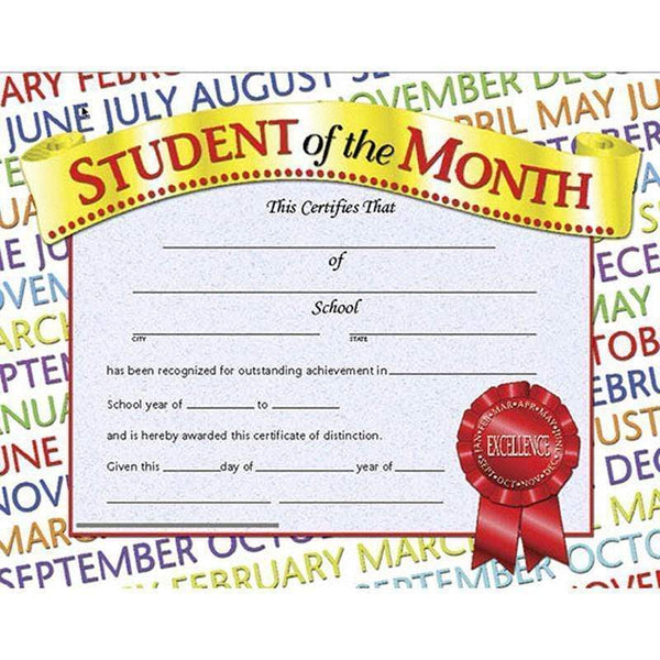 Supplies Student Of The Month 30 Pk 8.5 X 11 FLIPSIDE