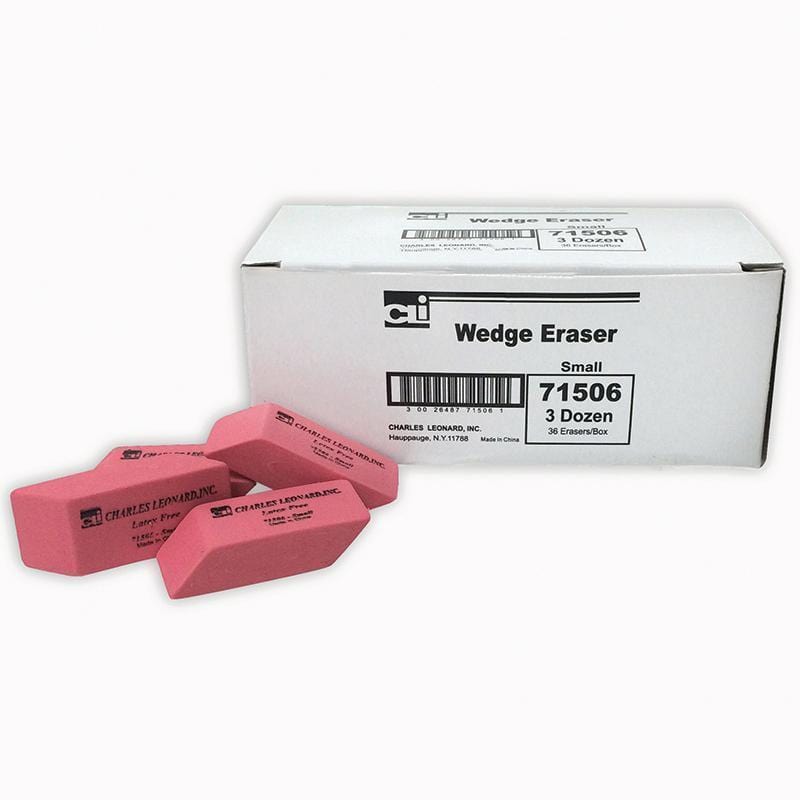 Supplies SYNTHETIC WEDGE ERASERS SMALL 36/BX CHARLES LEONARD