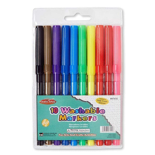 Supplies Washable Markers 10 Color Set CHARLES LEONARD