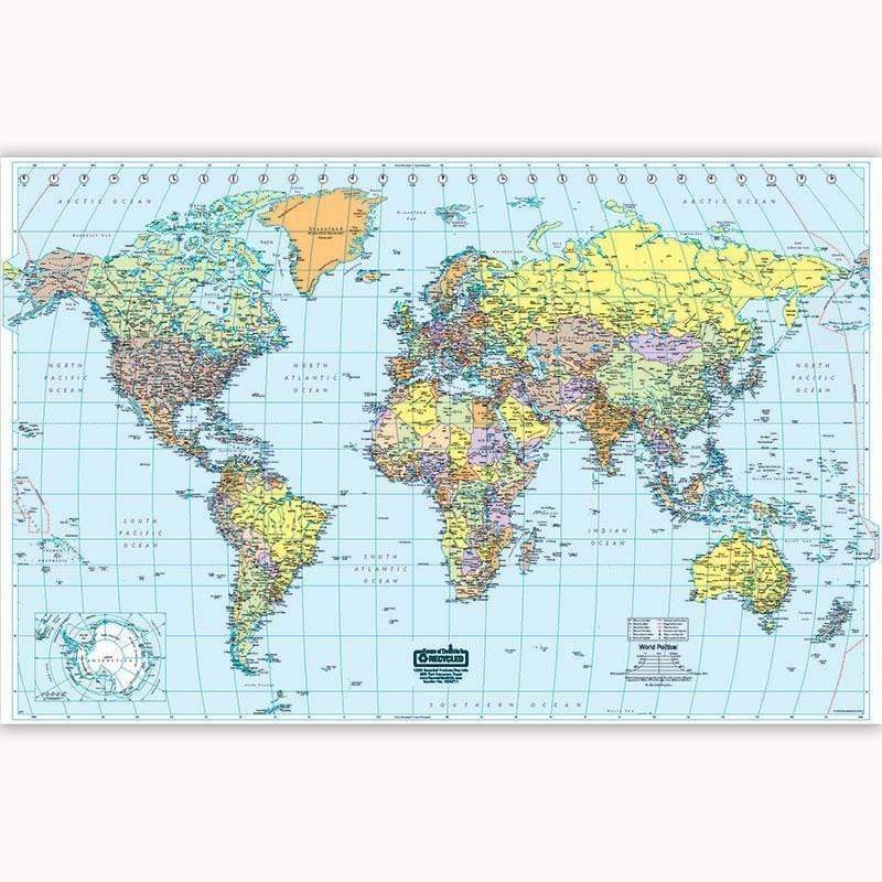 Supplies World Laminated Map 50 X 33 HOUSE OF DOOLITTLE