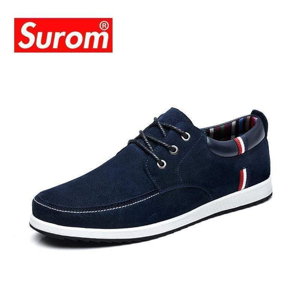 SUROM Autumn Winter Men's Casual Shoes Moccasins Leather Suede Krasovki Men Loafers Summer Luxury Brand Fashion Male Boat Shoes
