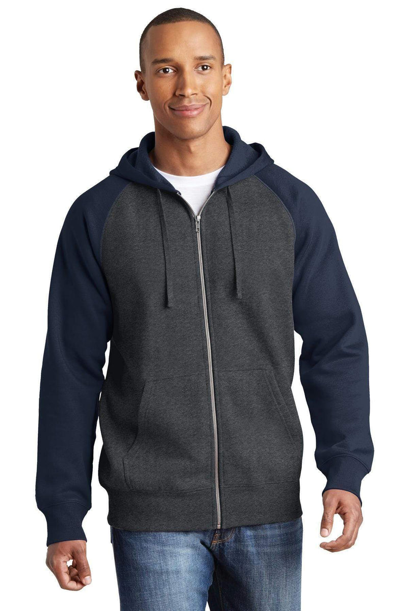 Sweatshirts/Fleece Sport-Tek Raglan Colorblock Full-Zip Hooded Fleece  Jacket.  ST269 Sport-Tek