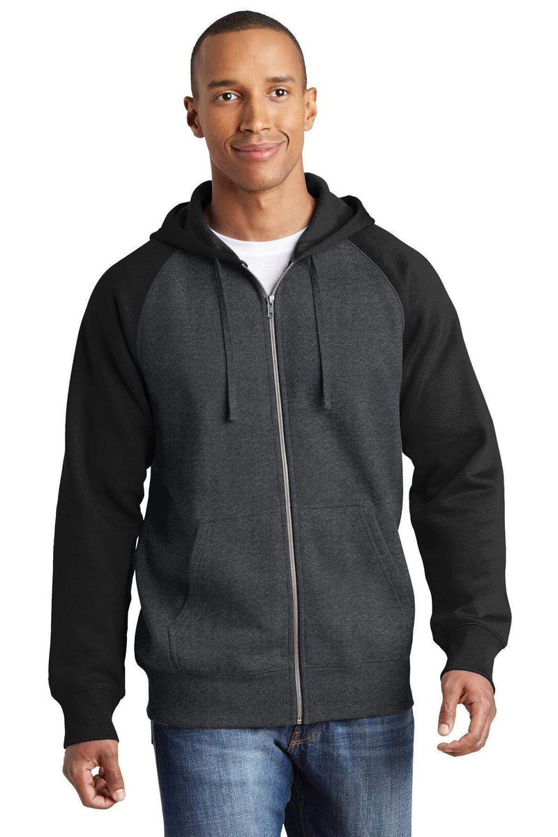 Sweatshirts/Fleece Sport-Tek Raglan Colorblock Full-Zip Hooded Fleece  Jacket.  ST269 Sport-Tek