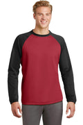 Sweatshirts/Fleece Sport-Tek Sport-Wick Raglan Colorblock Fleece  Crewneck. ST242 Sport-Tek