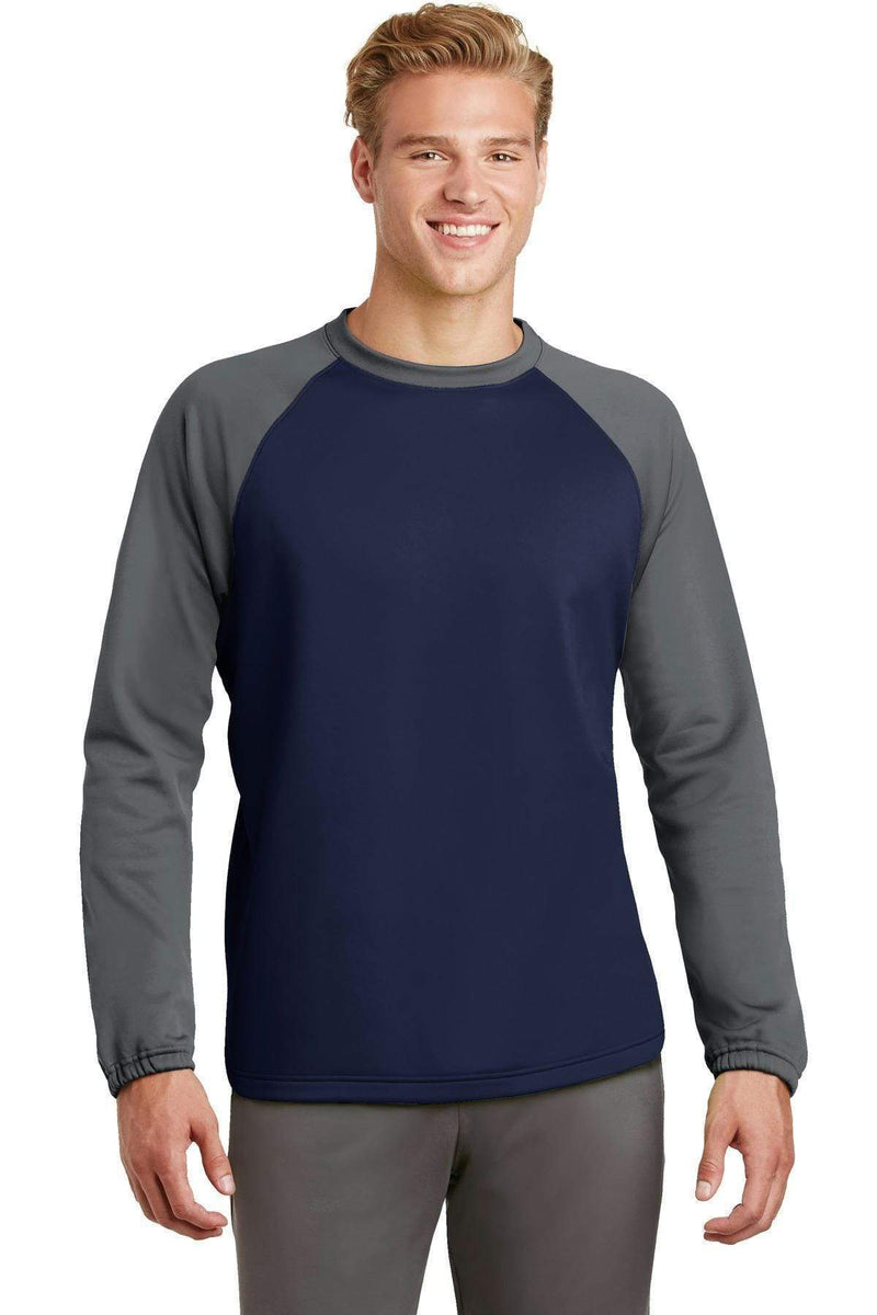Sweatshirts/Fleece Sport-Tek Sport-Wick Raglan Colorblock Fleece  Crewneck. ST242 Sport-Tek