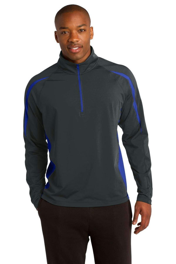 Sweatshirts/Fleece Sport-Tek Sport-Wick Stretch 1/2-Zip Colorblock Pullover. ST851 Sport-Tek