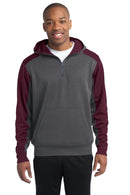 Sweatshirts/fleece Sport-Tek  Tech Fleece Colorblock 1/4-Zip Hooded Sweatshirt. ST249 Sport-Tek