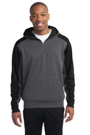 Sweatshirts/fleece Sport-Tek  Tech Fleece Colorblock 1/4-Zip Hooded Sweatshirt. ST249 Sport-Tek