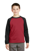 Sweatshirts/Fleece Sport-Tek Youth Sport-Wick Raglan Colorblock Fleece  Crewneck. YST242 Sport-Tek