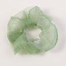 Sweet Embroidery Flowers Mesh Scrunchies Women Romantic Pink Blue Hair Rope Transparent Tulle Organza Hair Ties Hair Accessories AExp