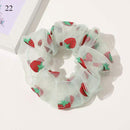 Sweet Embroidery Flowers Mesh Scrunchies Women Romantic Pink Blue Hair Rope Transparent Tulle Organza Hair Ties Hair Accessories AExp