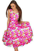 Sweet Illusion Sweet Illusion Vizcaya Fancy Summer Pink Dress - Women Vizcaya Fit & Flare Dress