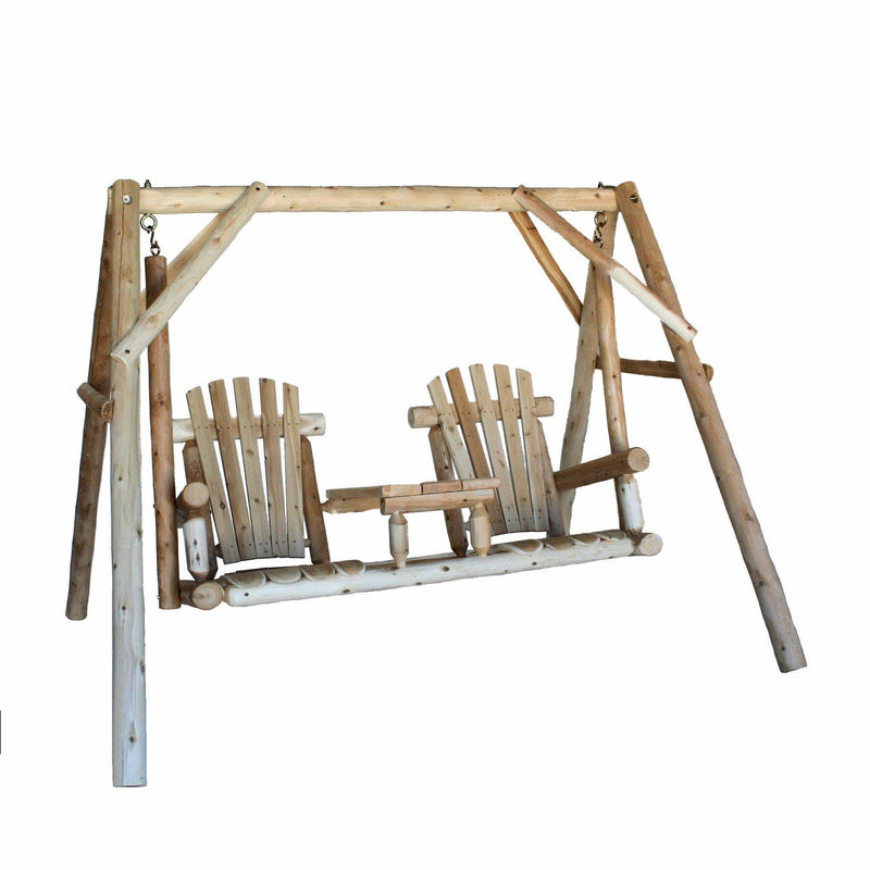 Swings Swing Sets - 87" X 70" X 65" Natural Wood Tete-A-Tete Yard Swing HomeRoots