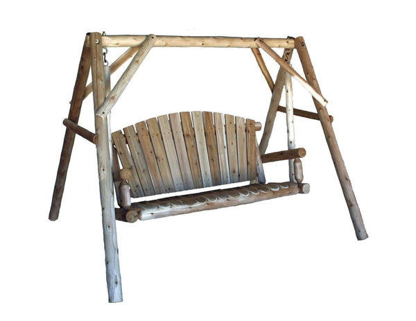 Swings Swing Sets 87" X 70" X 65" Natural Wood Yard Swing 276 HomeRoots