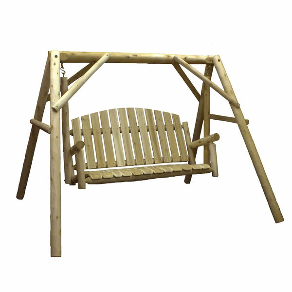 Swings Swing Sets - 87" X 70" X 65" Natural Wood Yard Swing HomeRoots