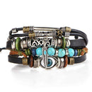 Synthetic Multilayer Stone Leather Charm Bracelet AExp