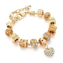 Szelam Luxury Crystal Heart Charm Bracelets & Bangles Gold Bracelets For Women Jewellery Pulseira Feminina Sbr160056-Rose Gold Color-JadeMoghul Inc.