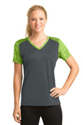 T-shirts Sport-Tek Ladies CamoHex Colorblock V-Neck Tee. LST371 Sport-Tek
