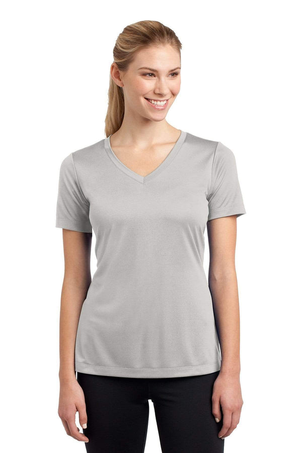 T-shirts Sport-tek Ladies Posicharge Competitor V-neck Tee. Lst353 - Silver - M Sport-Tek