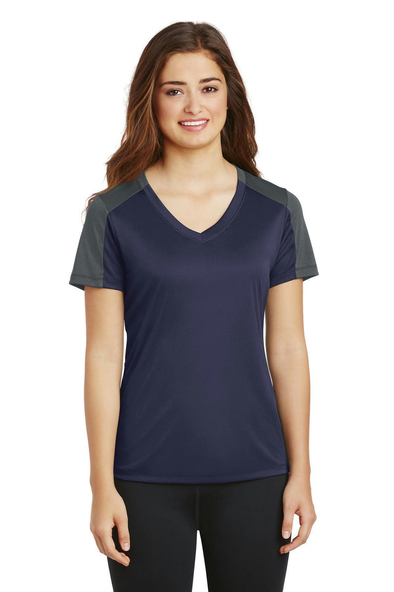 T-shirts Sport-Tek Ladies PosiCharge CompetitorSleeve-Blocked V-Neck Tee. LST354 Sport-Tek