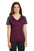 T-shirts Sport-Tek Ladies PosiCharge CompetitorSleeve-Blocked V-Neck Tee. LST354 Sport-Tek