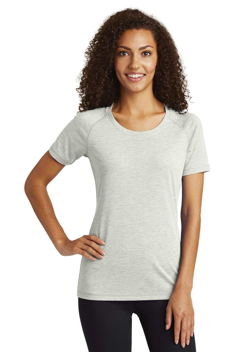 T-shirts Sport-Tek  Ladies PosiCharge  Tri-Blend Wicking Scoop Neck Raglan Tee. LST400 Sport-Tek