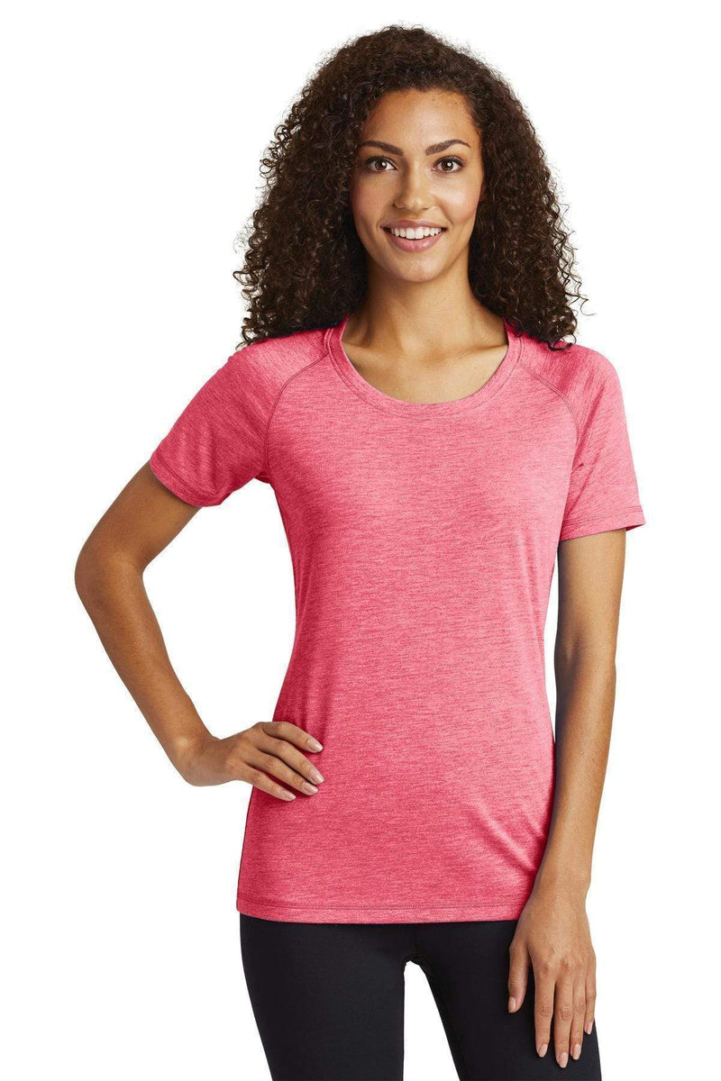 T-shirts Sport-Tek  Ladies PosiCharge  Tri-Blend Wicking Scoop Neck Raglan Tee. LST400 Sport-Tek