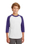 Sport-Tek Youth Colorblock Raglan Jersey. YT200-T-shirts-White/Purple-XL-JadeMoghul Inc.