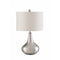 Table & Desk Lamp Sophisticated Teardrop Glass Table Lamp, White And Clear Benzara