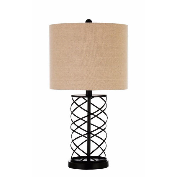 Table & Desk Lamp Stylish Table Lamp With Twisted Bronze Base Benzara