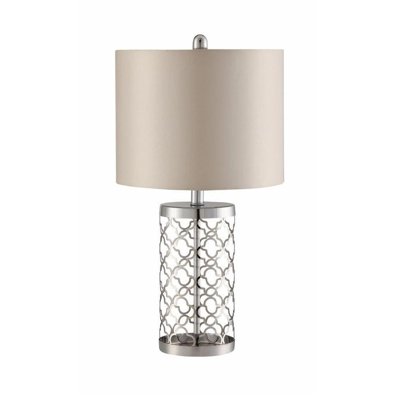 Table Lamp With Detailed Design Base, Silver