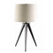 Table Lamp With Tripod Base, Gray And White