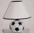 Table Lamps Soccer Inspired Ceramic Table Lamp, Black & White Set of 8 Benzara