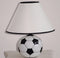 Table Lamps Soccer Inspired Ceramic Table Lamp, Black & White Set of 8 Benzara