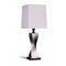 Table Lamps Square Shade Twist Table Lamp, White & Silver, Set of 2 Benzara