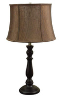 Traditional Poly Resin Table Lamp, Brown, Set of 2