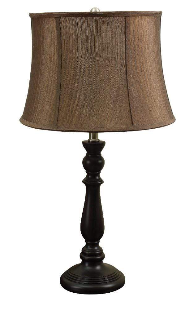 Traditional Poly Resin Table Lamp, Brown, Set of 2